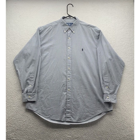 Ralph Lauren Other - VTG Ralph Lauren Yarmouth Dress Shirt Mens 17 34/35‎ Plaid Tattersall Check Blue